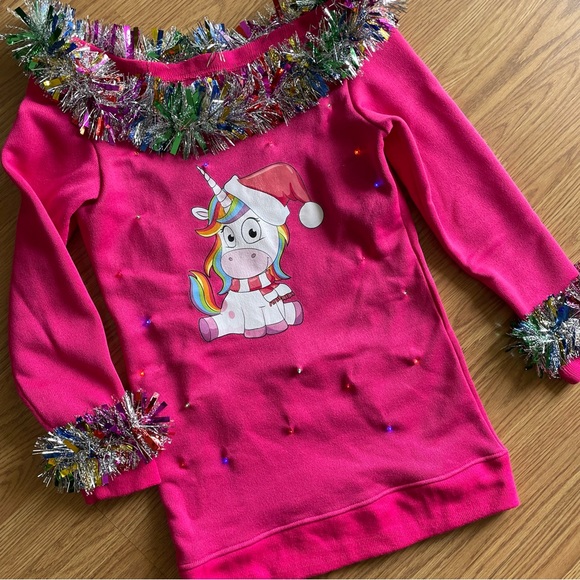 THE UGLY HOLIDAYS 🦄🎄Light Up Unicorn Tunic Sweatshirt - Picture 4 of 11